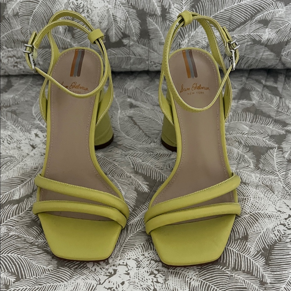 Sam Edelman Kia Lime Green Strappy Heels | Size 5.5